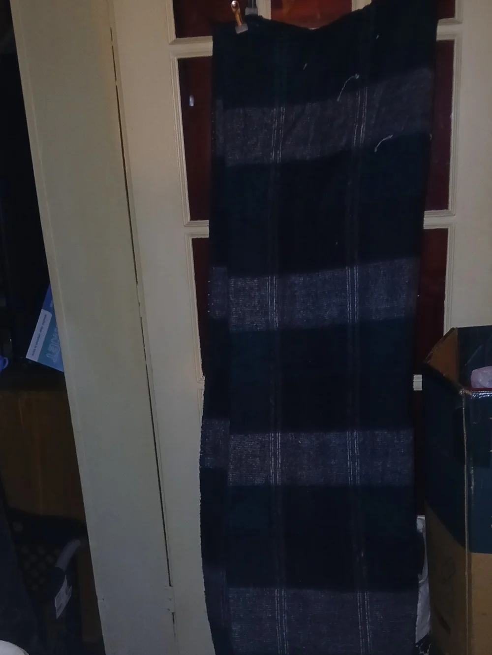 Black and Charcoal Plaid Throw Blanket